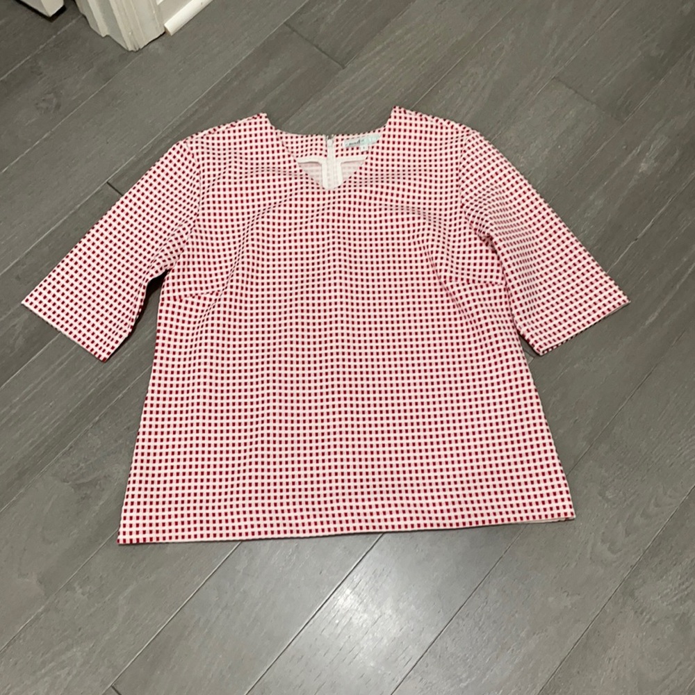 Beautiful vintage red and white top - Picture 1 of 4
